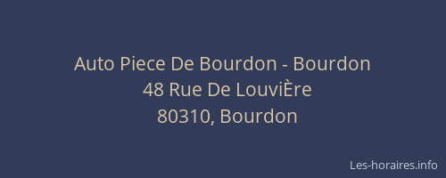 Auto Piece De Bourdon - Bourdon