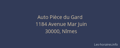 Auto Pièce du Gard