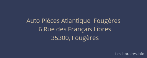 Auto Piéces Atlantique  Fougères