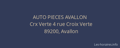 AUTO PIECES AVALLON