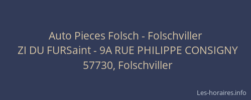 Auto Pieces Folsch - Folschviller