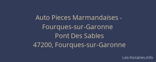 Auto Pieces Marmandaises - Fourques-sur-Garonne