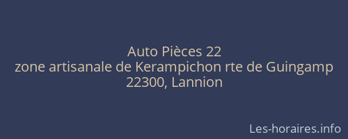 Auto Pi&egrave;ces 22