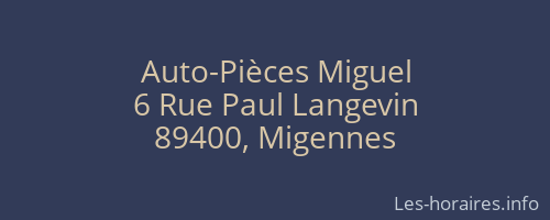Auto-Pi&egrave;ces Miguel
