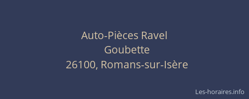 Auto-Pi&egrave;ces Ravel