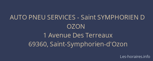 AUTO PNEU SERVICES - Saint SYMPHORIEN D OZON