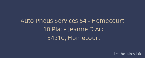 Auto Pneus Services 54 - Homecourt