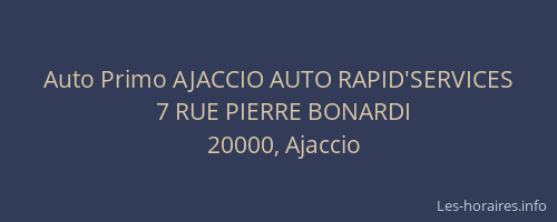 Auto Primo AJACCIO AUTO RAPID'SERVICES
