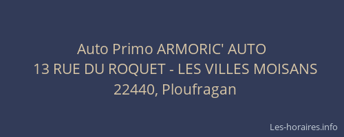 Auto Primo ARMORIC' AUTO