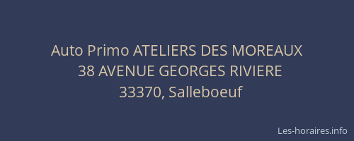 Auto Primo ATELIERS DES MOREAUX