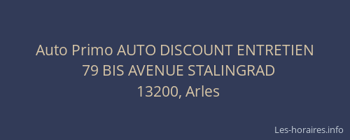 Auto Primo AUTO DISCOUNT ENTRETIEN
