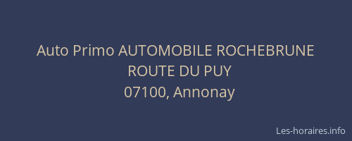 Auto Primo AUTOMOBILE ROCHEBRUNE