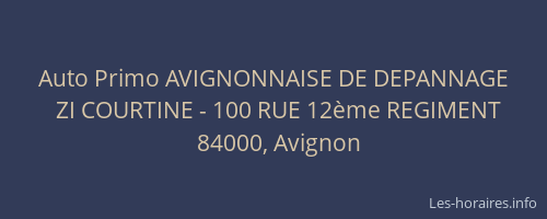 Auto Primo AVIGNONNAISE DE DEPANNAGE