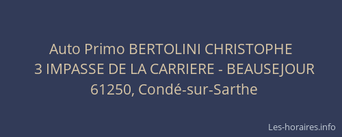 Auto Primo BERTOLINI CHRISTOPHE