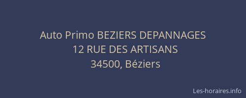 Auto Primo BEZIERS DEPANNAGES