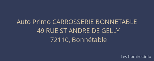 Auto Primo CARROSSERIE BONNETABLE