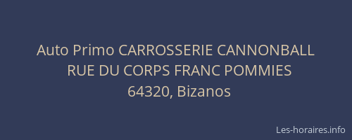 Auto Primo CARROSSERIE CANNONBALL