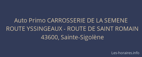 Auto Primo CARROSSERIE DE LA SEMENE