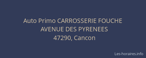 Auto Primo CARROSSERIE FOUCHE