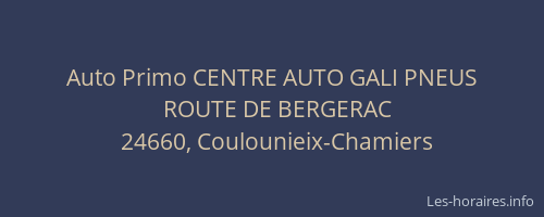 Auto Primo CENTRE AUTO GALI PNEUS