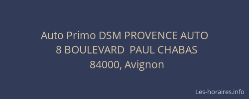 Auto Primo DSM PROVENCE AUTO