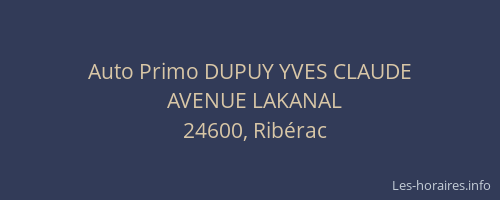 Auto Primo DUPUY YVES CLAUDE