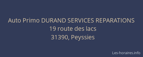 Auto Primo DURAND SERVICES REPARATIONS