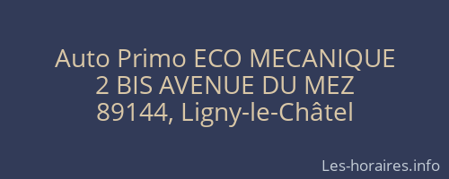 Auto Primo ECO MECANIQUE