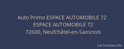 Auto Primo ESPACE AUTOMOBILE 72