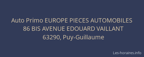 Auto Primo EUROPE PIECES AUTOMOBILES