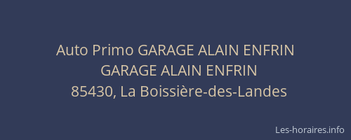 Auto Primo GARAGE ALAIN ENFRIN