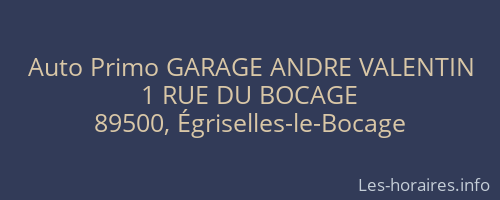 Auto Primo GARAGE ANDRE VALENTIN