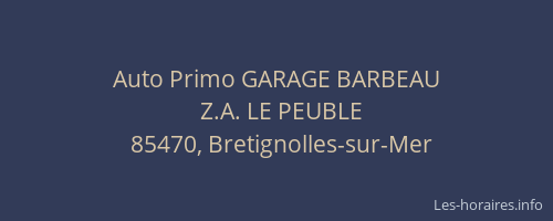 Auto Primo GARAGE BARBEAU