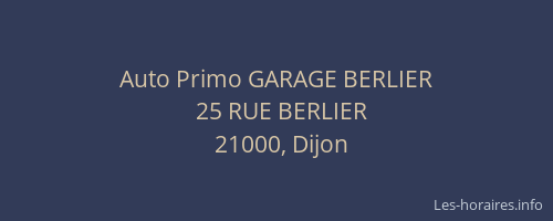 Auto Primo GARAGE BERLIER