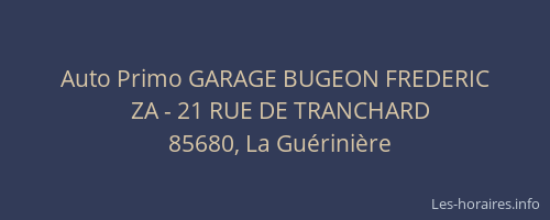 Auto Primo GARAGE BUGEON FREDERIC