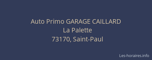 Auto Primo GARAGE CAILLARD