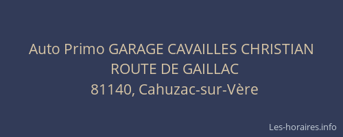 Auto Primo GARAGE CAVAILLES CHRISTIAN