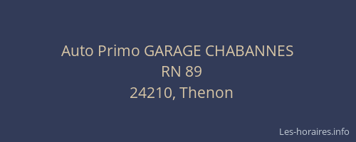 Auto Primo GARAGE CHABANNES