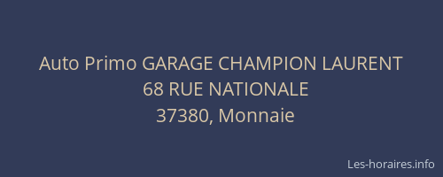 Auto Primo GARAGE CHAMPION LAURENT