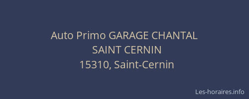 Auto Primo GARAGE CHANTAL