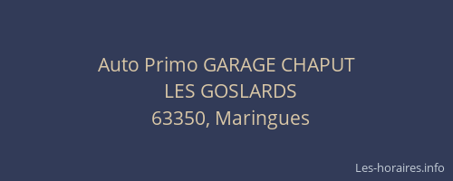 Auto Primo GARAGE CHAPUT