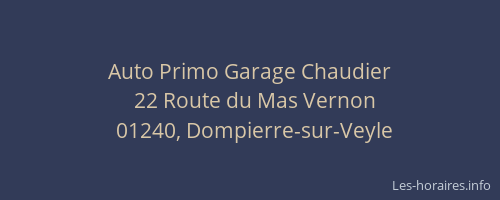 Auto Primo Garage Chaudier