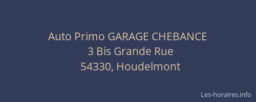 Auto Primo GARAGE CHEBANCE