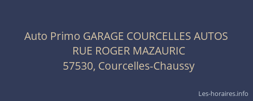 Auto Primo GARAGE COURCELLES AUTOS