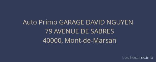 Auto Primo GARAGE DAVID NGUYEN