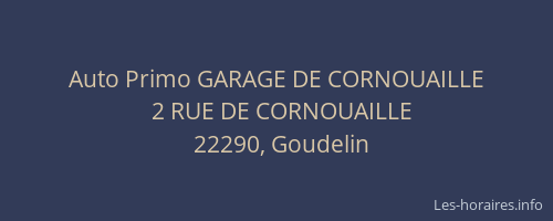 Auto Primo GARAGE DE CORNOUAILLE