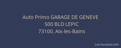 Auto Primo GARAGE DE GENEVE