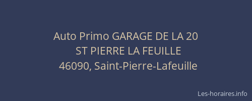 Auto Primo GARAGE DE LA 20