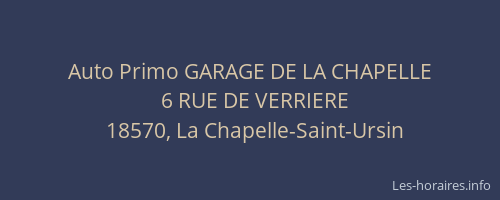 Auto Primo GARAGE DE LA CHAPELLE