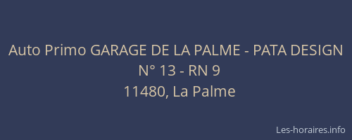 Auto Primo GARAGE DE LA PALME - PATA DESIGN